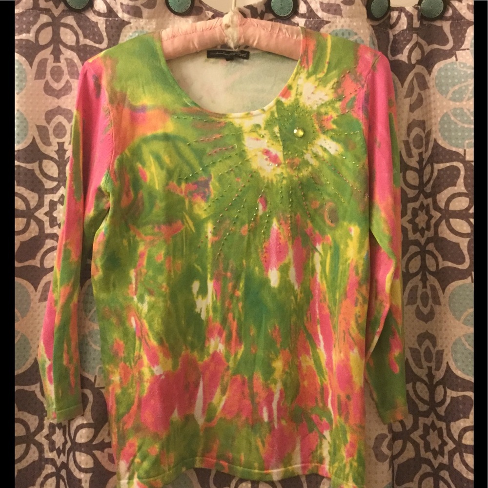 Beautiful Pierri Multi Colored Sweater NWOT
